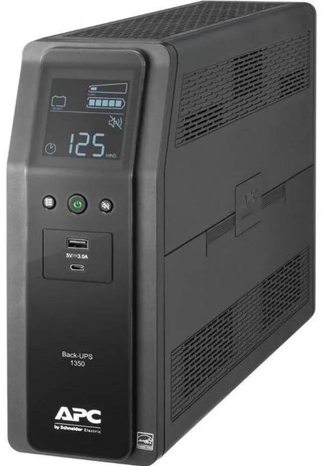 Alt view image 2 of 5 - APC by Schneider Electric Back-UPS Pro 1350VA Tower UPS