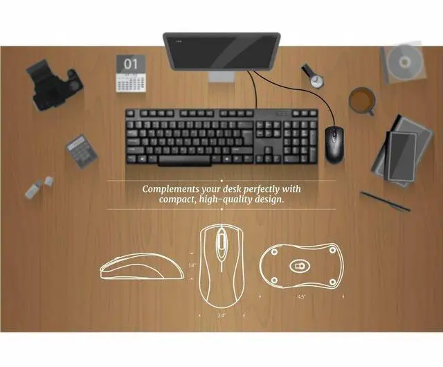 Alt view image 19 of 19 - Monoprice Essential Wired USB Optical Mouse for Home and Office Use, Compatible with Windows PC, Laptop, Notebook, Chrom