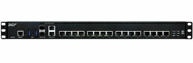 Alt view image 2 of 3 - Digi Connect EZ 16 - Serial Server, 16-port, RS-232, US Power Cord - 256 MB - Twisted Pair, Optical Fiber - 2 Total Expansion Slot(s) - 2 x Network (RJ-45) - 2 x USB - 16 x Serial Port - 10/100/1000Ba