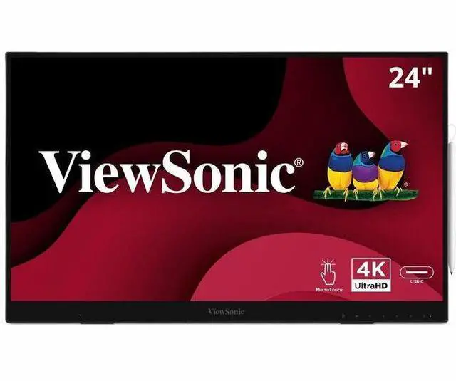 Alt view image 8 of 14 - ViewSonic ID2456-4K 24" 4K UHD Touch Display Tablet with PCAP 10 Point Touch, Active Stylus, Built-in Kickstand, USB Hub, HDMI, DisplayPort, USB C Inputs