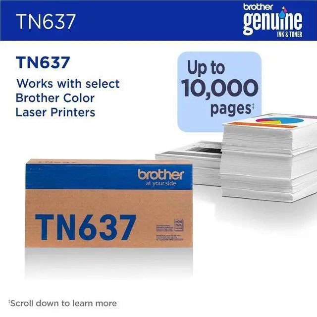 Alt view image 3 of 4 - Brother TN637C Original Ultra High Yield Laser Toner Cartridge Cyan Pack