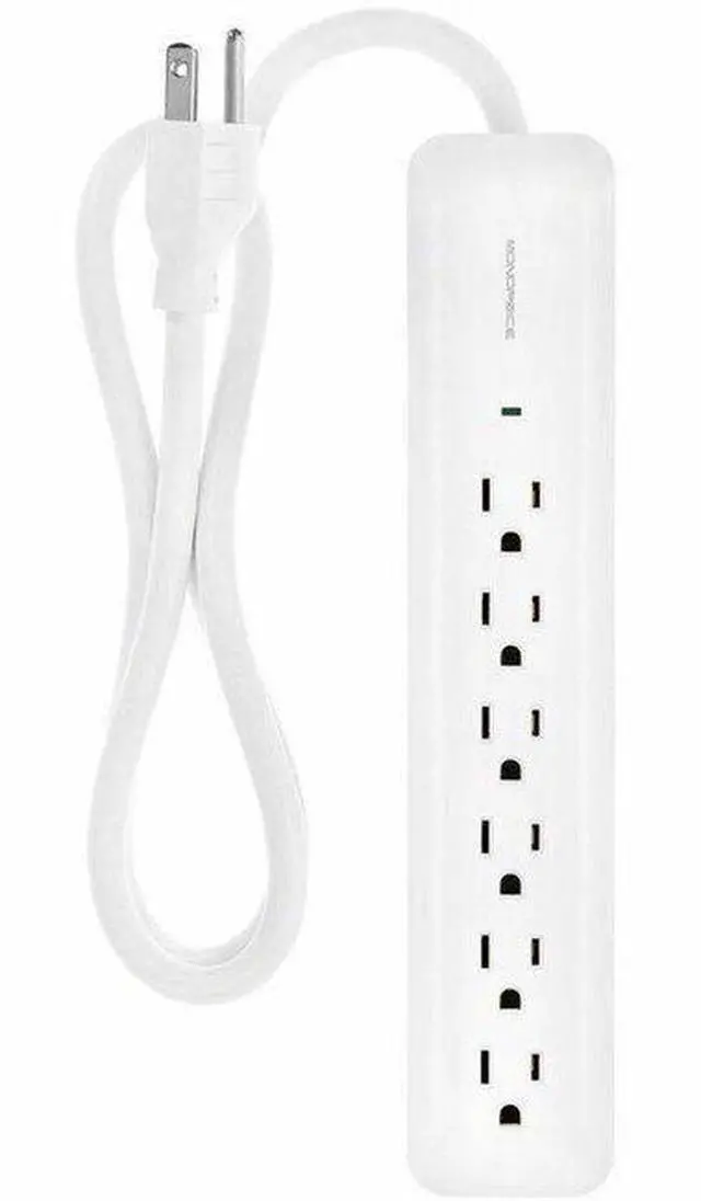 Alt view image 9 of 14 - Monoprice Power & Surge - 6 Outlet Slim Surge Protector Power Strip - 3 Feet - - White | Cord UL Rated 540 Joules With Power/Circuit Breaker Switch