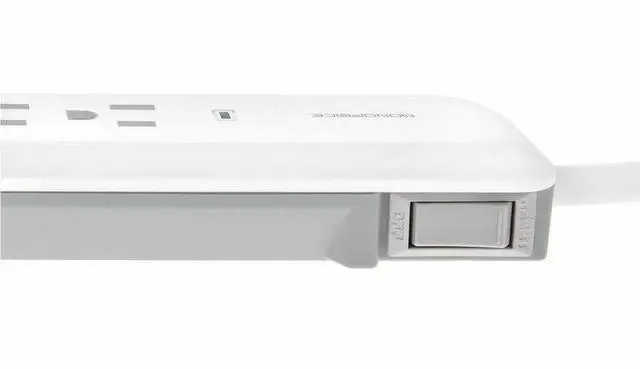 Alt view image 13 of 14 - Monoprice Power & Surge - 6 Outlet Slim Surge Protector Power Strip - 3 Feet - - White | Cord UL Rated 540 Joules With Power/Circuit Breaker Switch