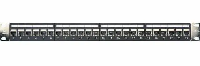 Alt view image 8 of 14 - Cable Matters 1U 19-Inch 24-Port 10Gbps Cat6A Ethernet Patch Panel with Inline Keystone and Cable Management Bar, Rackmount or Wall Mount RJ45 Patch Panel