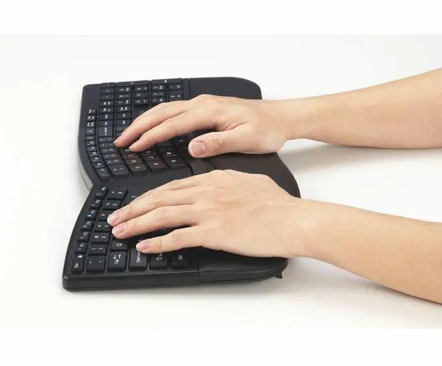 Alt view image 7 of 8 - Kensington Pro Fit Ergo KB680 EQ Rechargeable Keyboard - Wireless Connectivity - Bluetooth/RF - 5.4 - 2.40 GHz - USB Type A Interface - CoPilot Hot Key(s) - Windows, Mac OS - PC, Mac - Black