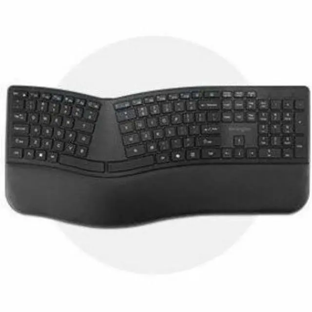 Alt view image 4 of 9 - Kensington Pro Fit Ergo KM680 EQ Rechargeable Desktop Set - USB Type A Wireless Bluetooth/RF 5.4 2.40 GHz Keyboard - Black - USB Type A Wireless Bluetooth/RF Mouse - Optical - 2400 dpi - 6 Button - Bl