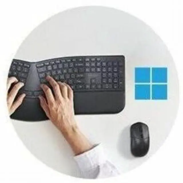 Alt view image 7 of 9 - Kensington Pro Fit Ergo KM680 EQ Rechargeable Desktop Set - USB Type A Wireless Bluetooth/RF 5.4 2.40 GHz Keyboard - Black - USB Type A Wireless Bluetooth/RF Mouse - Optical - 2400 dpi - 6 Button - Bl