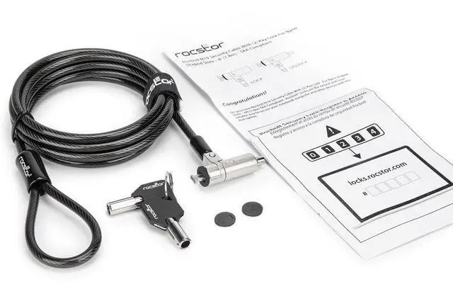 Alt view image 4 of 9 - Rocstor N19 Security Cable Lock For Nano-Shaped Slots 2 Keys TAA Y1RB008B1