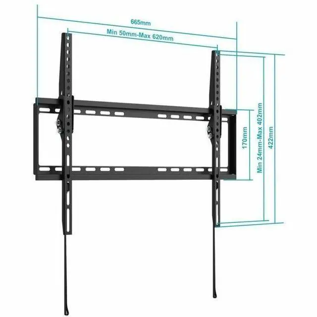 Alt view image 10 of 14 - Monoprice TV Wall Mount Bracket For TVs Up to 70in, Tilt, Max Weight 77lbs, VESA Patterns Up to 600x400, UL Certified - Select Series