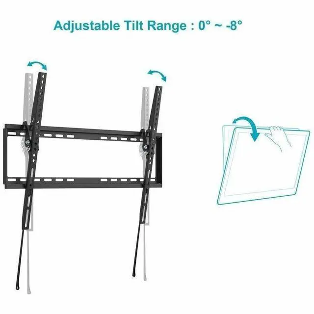 Alt view image 11 of 14 - Monoprice TV Wall Mount Bracket For TVs Up to 70in, Tilt, Max Weight 77lbs, VESA Patterns Up to 600x400, UL Certified - Select Series