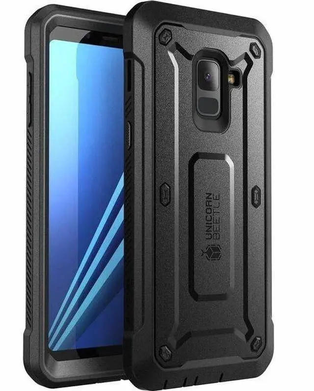 Main image of SUP Unicorn Beetle Pro Rugged Carrying Case (Holster) Samsung Galaxy A8+ (2018) Smartphone - Black - Impact Resistant, Drop Resistant, Shock Absorbing, Scratch Resistant - Polycarbonate Body - Thermop