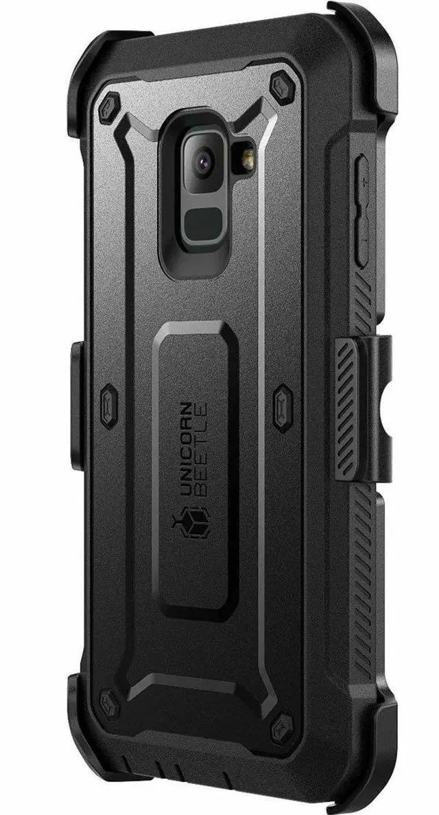 Alt view image 2 of 7 - SUP Unicorn Beetle Pro Rugged Carrying Case (Holster) Samsung Galaxy A8+ (2018) Smartphone - Black - Impact Resistant, Drop Resistant, Shock Absorbing, Scratch Resistant - Polycarbonate Body - Thermop