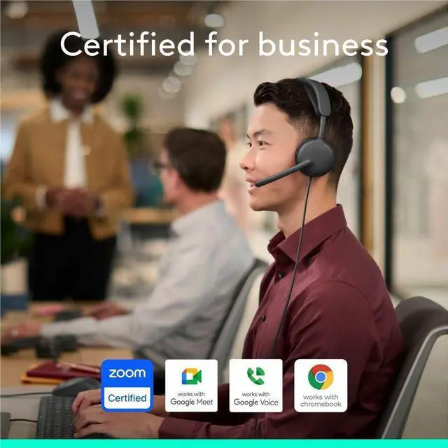Alt view image 6 of 7 - Logitech Zone Wired 2 for Business - Noise-Canceling Headset with Adaptive Hybrid ANC, Zoom & Google Certified, USB-C with USB-A adapter - Graphite - Microsoft Teams CertificationUSB Type C, USB T