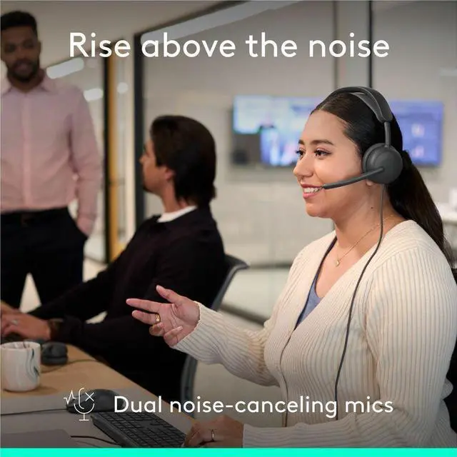 Alt view image 4 of 7 - Logitech Zone Wired 2 for Business - Noise-Canceling Headset with Adaptive Hybrid ANC, Zoom & Google Certified, USB-C with USB-A adapter - Graphite - Microsoft Teams CertificationUSB Type C, USB T