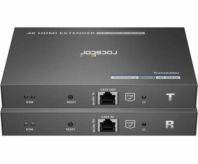 Alt view image 9 of 10 - Rocstor TrueReach 4K@60Hz HDMI Extender over CAT6/CAT6a/Cat7 Ethernet Cable – up to 230ft Point to Point Extender