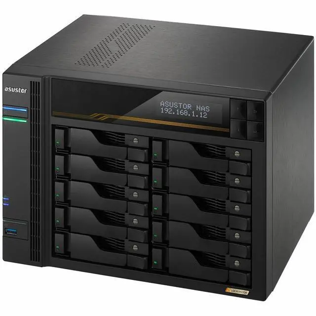 Alt view image 11 of 14 - Asustor Lockerstor 10 Gen3 AS6810T 10 Bay NAS, Quad-Core 2.3GHz CPU, Dual USB 4 Ports, Dual 10GbE Ports, Dual 5GbE Ports, 16G ECC RAM DDR5, Four M.2 SSD Slots (Diskless)