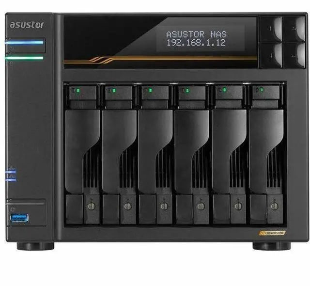 Alt view image 8 of 13 - Asustor Lockerstor 6 Gen3 AS6806T 6 Bay NAS, Quad-Core 2.3GHz CPU, Dual USB 4 Ports, Dual 10GbE Ports, Dual 5GbE Ports, 16G ECC RAM DDR5, Four M.2 SSD Slots (Diskless)