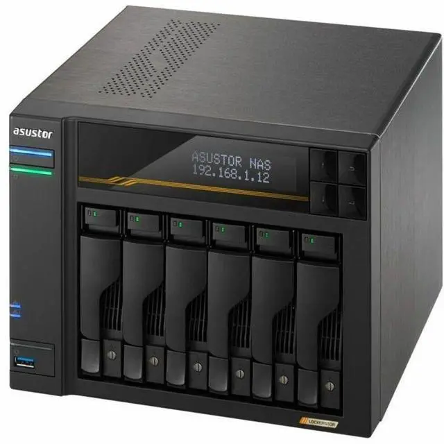 Alt view image 9 of 13 - Asustor Lockerstor 6 Gen3 AS6806T 6 Bay NAS, Quad-Core 2.3GHz CPU, Dual USB 4 Ports, Dual 10GbE Ports, Dual 5GbE Ports, 16G ECC RAM DDR5, Four M.2 SSD Slots (Diskless)