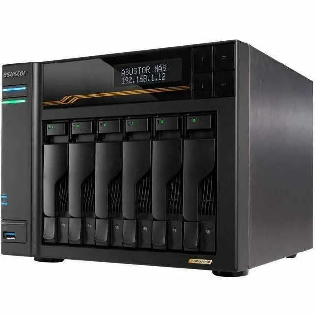 Alt view image 11 of 13 - Asustor Lockerstor 6 Gen3 AS6806T 6 Bay NAS, Quad-Core 2.3GHz CPU, Dual USB 4 Ports, Dual 10GbE Ports, Dual 5GbE Ports, 16G ECC RAM DDR5, Four M.2 SSD Slots (Diskless)