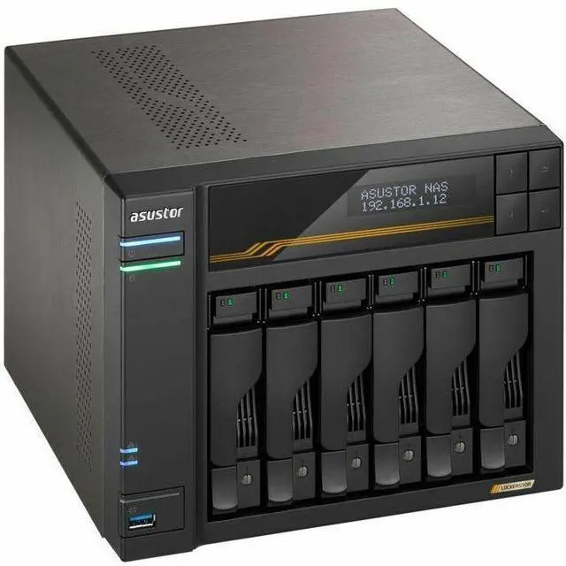 Alt view image 12 of 13 - Asustor Lockerstor 6 Gen3 AS6806T 6 Bay NAS, Quad-Core 2.3GHz CPU, Dual USB 4 Ports, Dual 10GbE Ports, Dual 5GbE Ports, 16G ECC RAM DDR5, Four M.2 SSD Slots (Diskless)