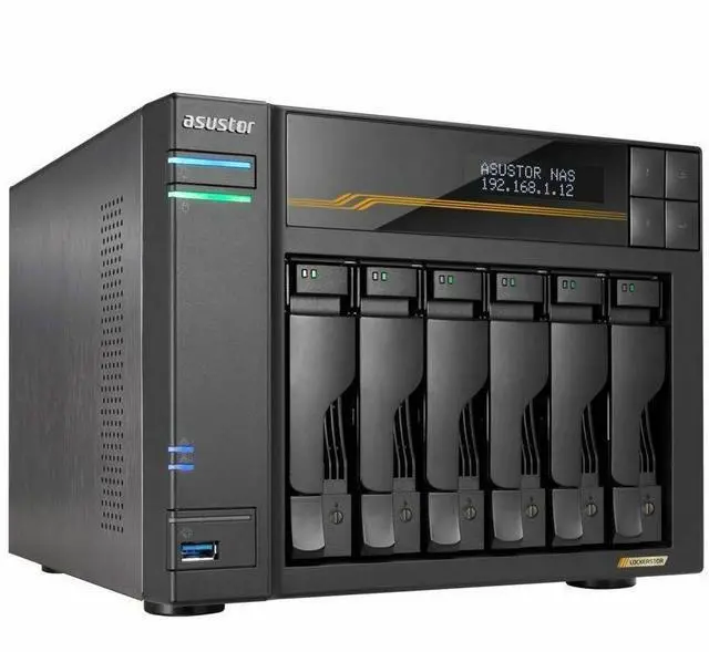 Alt view image 13 of 13 - Asustor Lockerstor 6 Gen3 AS6806T 6 Bay NAS, Quad-Core 2.3GHz CPU, Dual USB 4 Ports, Dual 10GbE Ports, Dual 5GbE Ports, 16G ECC RAM DDR5, Four M.2 SSD Slots (Diskless)