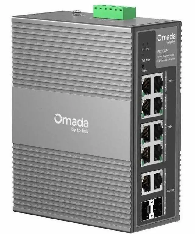 Alt view image 9 of 12 - TP-Link Omada 10-Port Gigabit Industrial Easy Managed Switch with 6-Port PoE+ and 2-Port PoE++