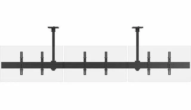 Alt view image 18 of 20 - Monoprice 3x1 Menu Board Ceiling Mount For Displays Between 32in to 65in, Max Weight 66 lbs. ea., VESA Patterns up to 600x400 - Commercial Series
