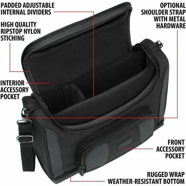 Alt view image 8 of 8 - ACCESSORY POWER Small Messenger Bag for Surface Pro - Black - GRSLS7P601BKEW