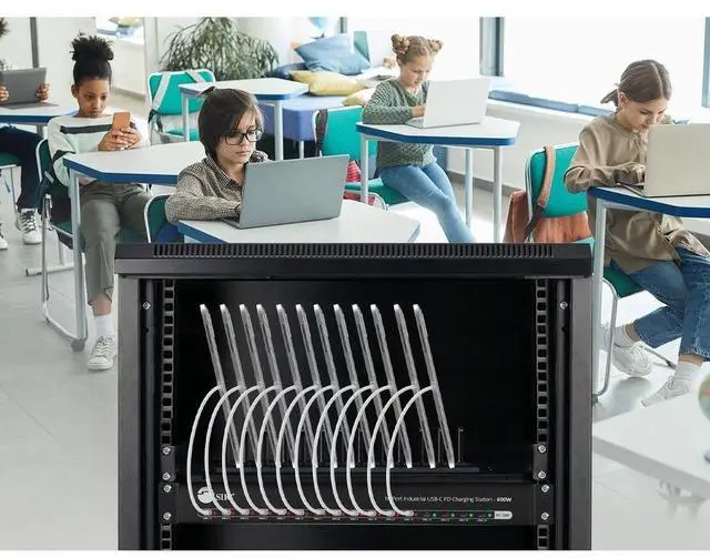 Alt view image 6 of 10 - SIIG 16-Port Industrial USB-C PD Charging Station 600W Supports IDUS0A11S1