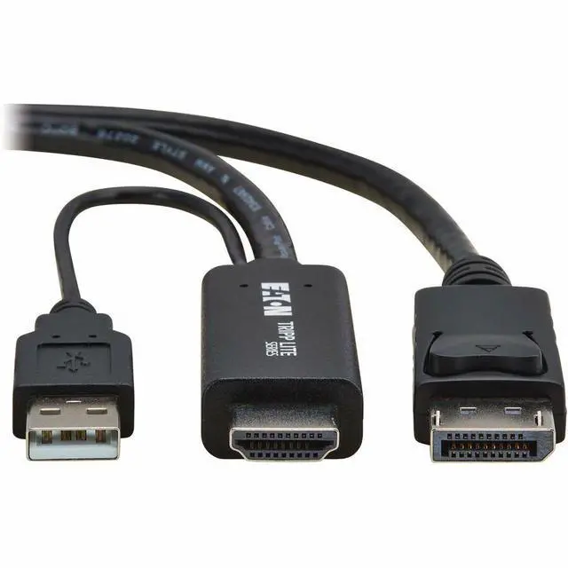Alt view image 2 of 7 - Tripp Lite P567-02M-4K6 Black HDMI to DisplayPort Active Adapter Cable (M/M) Male to Male