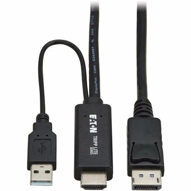 Alt view image 5 of 7 - Tripp Lite P567-02M-4K6 Black HDMI to DisplayPort Active Adapter Cable (M/M) Male to Male