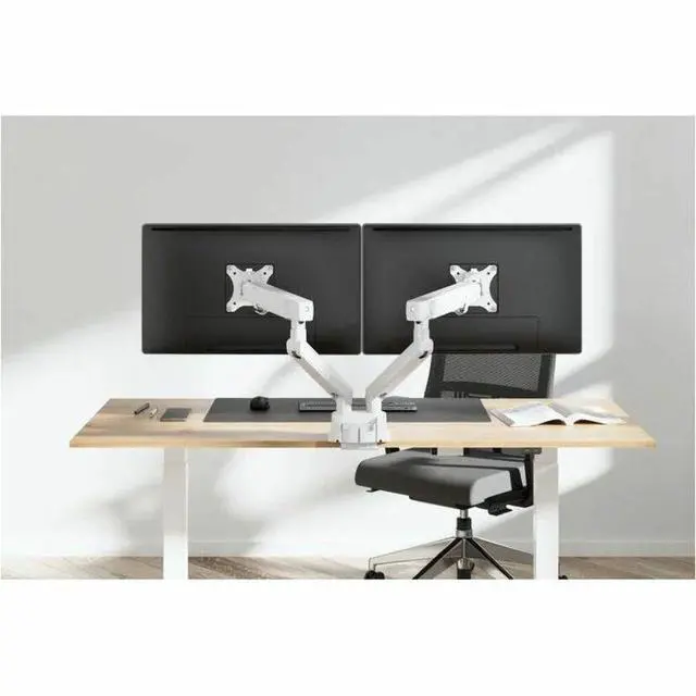 Alt view image 11 of 14 - Amer Mounts Dual Articulating Heavy Duty Spring Monitor Arm For 15"-35" Monitors 12kg Max Weight per Screen - Clamp and Grommet Base Installation Included - HYDRA2B-W (WHITE)