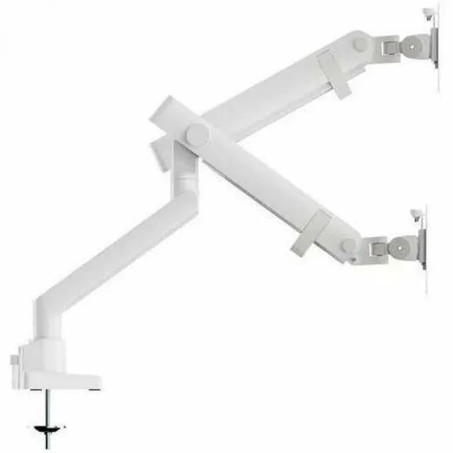 Alt view image 10 of 14 - Amer Mounts Dual Articulating Heavy Duty Spring Monitor Arm For 15"-35" Monitors 12kg Max Weight per Screen - Clamp and Grommet Base Installation Included - HYDRA2B-W (WHITE)