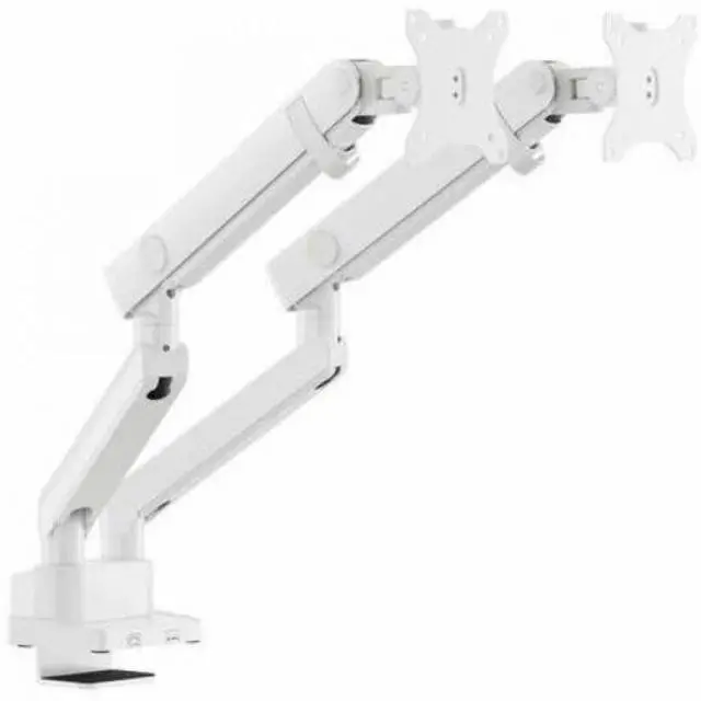 Alt view image 12 of 14 - Amer Mounts Dual Articulating Heavy Duty Spring Monitor Arm For 15"-35" Monitors 12kg Max Weight per Screen - Clamp and Grommet Base Installation Included - HYDRA2B-W (WHITE)