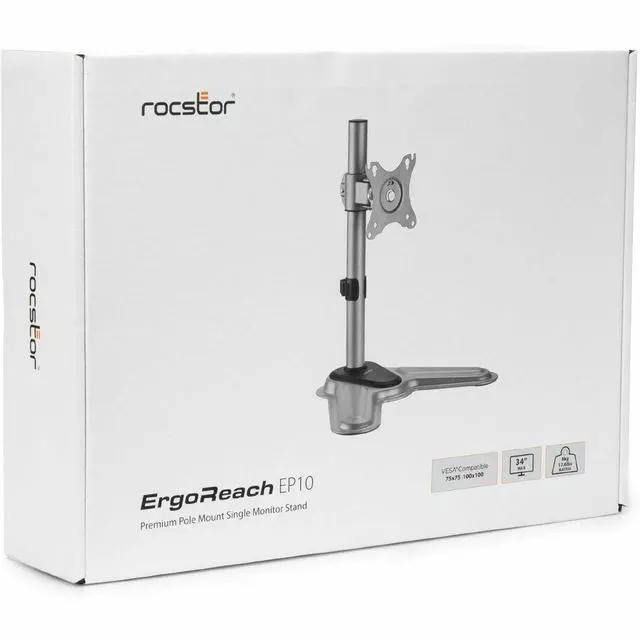 Alt view image 10 of 10 - Rocstor ErgoReach Mounting Pole for Monitor Display Silver Y10N016S1