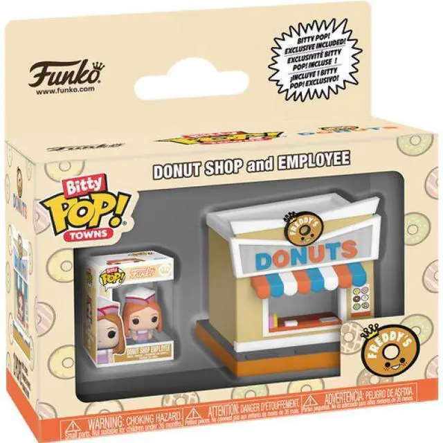 Main image of Funko Bitty POP Towns Bitty City Donut Shop and Employee Vinyl Figure Set