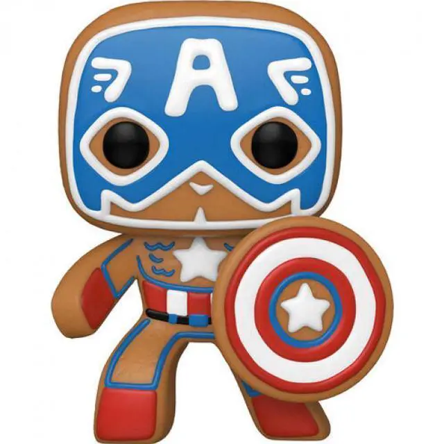 Alt view image 2 of 2 - Funko POP Marvel Holiday Gingerbread Captain America Vinyl Figure 3.75 Inches