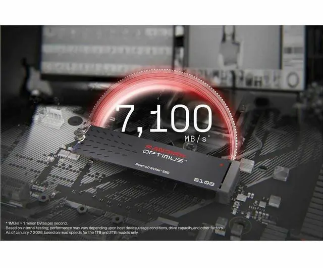Alt view image 2 of 7 - SanDisk Optimus 5100 M.2 2280 2TB PCI-Express 4.0 x4 QLC 3D CBA NAND Internal Solid State Drive (SSD) SDSP51200TAN-000E0