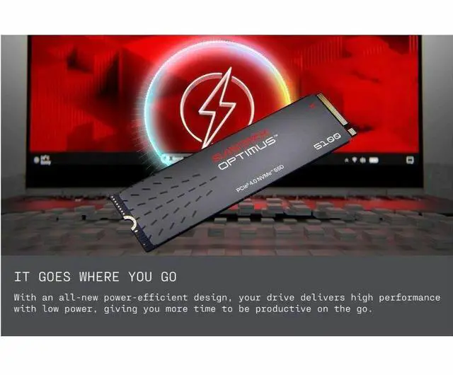 Alt view image 2 of 7 - SanDisk Optimus 5100 M.2 2280 500GB PCI-Express 4.0 x4 QLC 3D CBA NAND Internal Solid State Drive (SSD) SDSP51500GAN-000E0