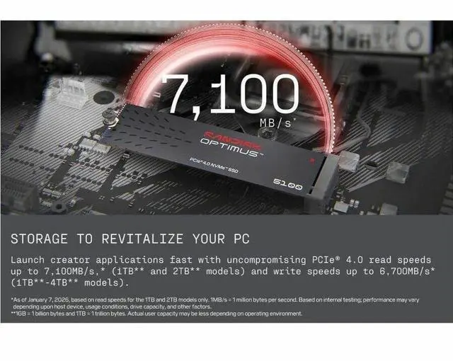 Alt view image 3 of 7 - SanDisk Optimus 5100 M.2 2280 500GB PCI-Express 4.0 x4 QLC 3D CBA NAND Internal Solid State Drive (SSD) SDSP51500GAN-000E0
