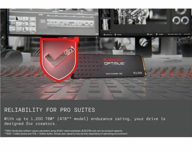 Alt view image 7 of 7 - SanDisk Optimus 5100 M.2 2280 500GB PCI-Express 4.0 x4 QLC 3D CBA NAND Internal Solid State Drive (SSD) SDSP51500GAN-000E0