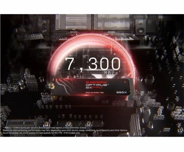 Alt view image 6 of 12 - SanDisk Optimus GX PRO 850X M.2 2280-D5-M 4TB PCI-Express 4.0 x4 3D NAND TLC Internal Solid State Drive (SSD) SDSP81400TAN-000E0