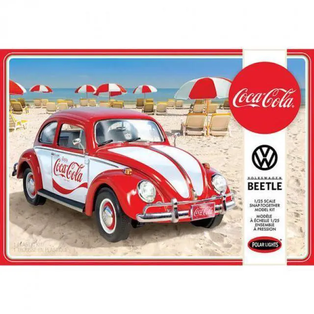 Alt view image 10 of 10 - Skill 3 Snap Model Kit Volkswagen Beetle "Coca-Cola" 1/25 Scale Model by Polar Lights