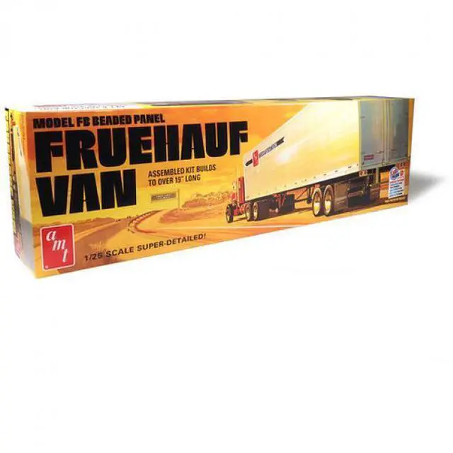 Alt view image 9 of 9 - Skill 3 Model Kit Fruehauf FB Beaded Panel Van Trailer 1/25 Scale Model by AMT