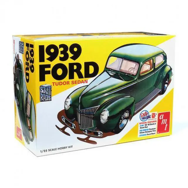 Alt view image 10 of 10 - Skill 2 Model Kit 1939 Ford Tudor Sedan "Street Rod" Series 1/25 Scale Model by AMT