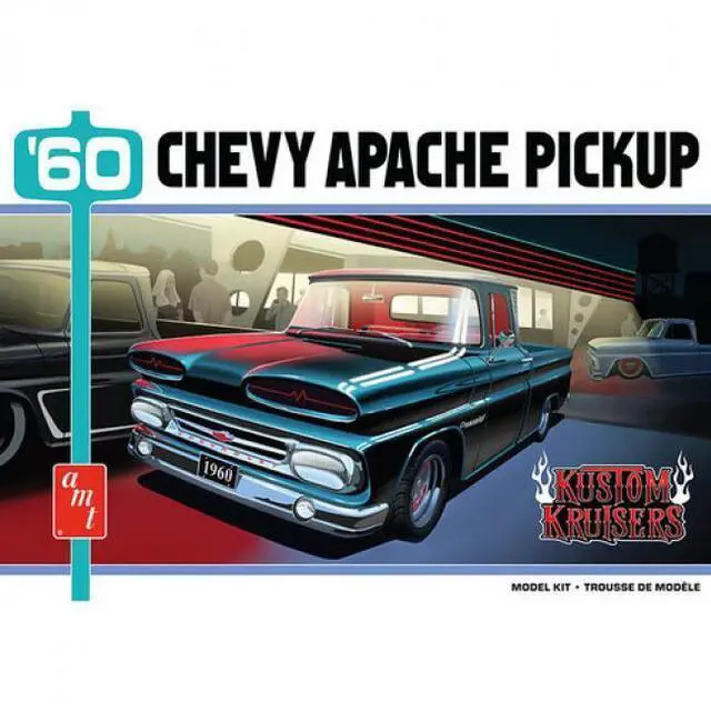 Alt view image 9 of 9 - 1960 Chevrolet Apache Pickup Truck "Kustom Kruisers" (Skill 2) 1/25 Plastic Model Kit by AMT