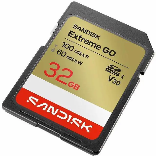 Alt view image 4 of 5 - SanDisk Extreme GO SD 32GB SDHC Memory Card, Up to 100MB/s UHS-I U3 V30 4K UHD SDSDXGN-032G-GNCIN
