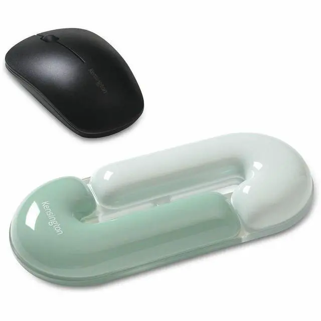 Alt view image 3 of 8 - Kensington Duo Gel Wrist Rest - 0.71" Height x 7.40" Width x 3.27" Depth - Green - Polyurethane - Mouse - Retail - 1