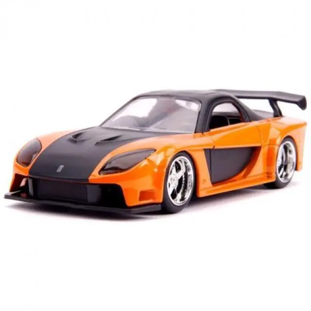 Alt view image 8 of 8 - Han's Mazda RX-7 RHD (Right Hand Drive) Orange Metallic and Black "Fast & Furious" Movie 1/32 Diecast Model Car by Jada