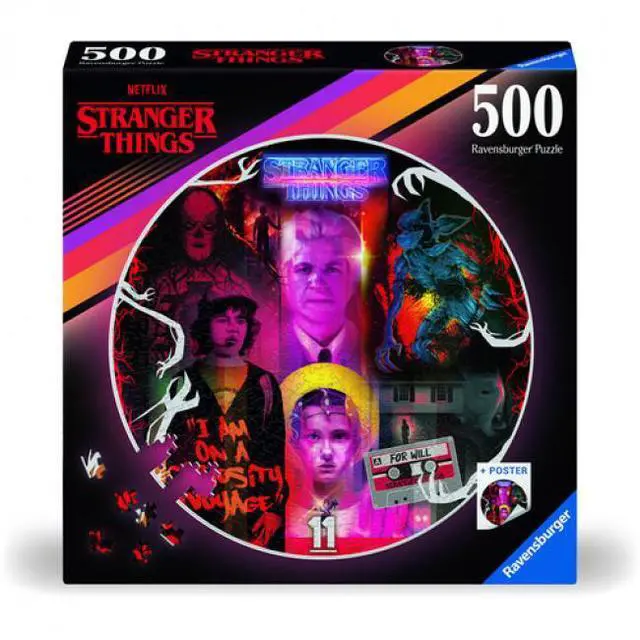 Alt view image 2 of 2 - STRANGER THINGS 500 PIECE ROUND PUZZLE